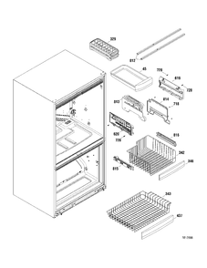 FREEZER SHELVES Diagram and Parts List for PFRS5NBWASS  General Electric Refrigerator
