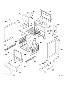 BODY PARTS Diagram and Parts List for JCBS64DM1WW  General Electric Range