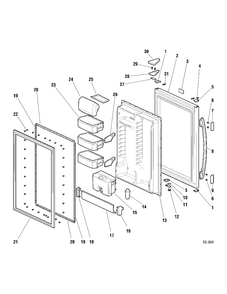 REFRIGERATOR DOOR Diagram and Parts List for KBA18JBMABS  General Electric Refrigerator