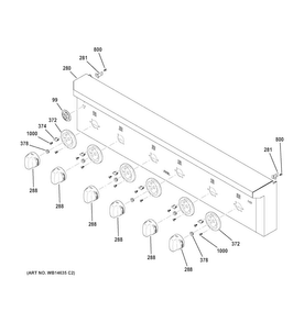 Control Panel Diagram and Parts List for CGU366SEH1SS  General Electric Cooktop