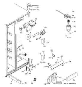 Fresh Food Section Diagram and Parts List for PSE29KSECCSS  General Electric Refrigerator