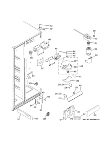 Fresh Food Section Diagram and Parts List for GSE25GGHHCWW  General Electric Refrigerator
