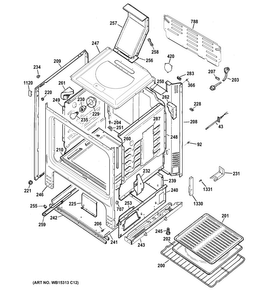 Body Parts Diagram and Parts List for JGBS60RLF1SS  General Electric Range