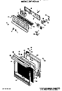 Control And Door Diagram and Parts List for JRP14GJ6  General Electric Wall Oven