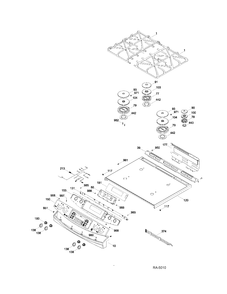 CONTROLS & COOKTOP Diagram and Parts List for P2S968SER1SS  General Electric Range