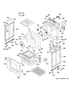 Body Parts Diagram and Parts List for JGS760BP1TS  General Electric Range