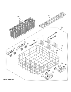 Part Location Diagram of WD28X34278 GE FOLD DOWN TINE