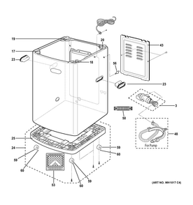 Part Location Diagram of WH16X23295 GE BOTTOM ACCESS PANEL