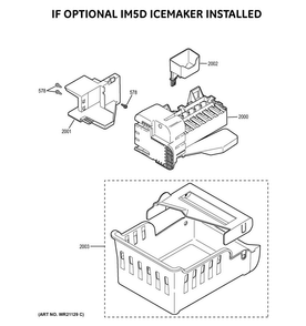 Optional Accessories Diagram and Parts List for GFE28GGKBWW  General Electric Refrigerator