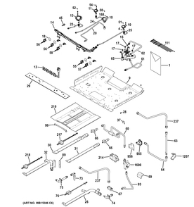 GAS & BURNER PARTS Diagram and Parts List for PGB950DEF1BB  General Electric Range