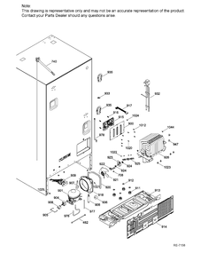 SEALED SYSTEM AND MOTHER BOARD Diagram and Parts List for PNE25JSKCKSS  General Electric Refrigerator