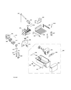 ICE MAKER & DISPENSER Diagram and Parts List for GSRL3KLXIFLB  General Electric Refrigerator