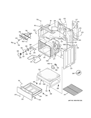Body Parts Diagram and Parts List for JBS60DK4BB  General Electric Range