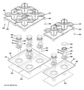 COOKTOP Diagram and Parts List for ZDP486LDP7SS  General Electric Range