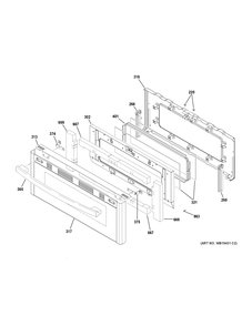 UPPER DOOR Diagram and Parts List for PGB980ZEJ4SS  General Electric Range