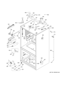 Case Parts Diagram and Parts List for PFE28PSKBSS  General Electric Refrigerator