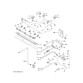 Gas & Burner Parts Diagram and Parts List for JGBS86SP4SS  General Electric Range