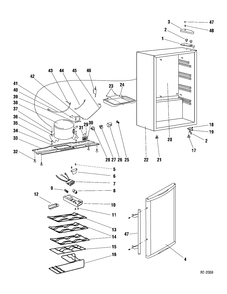 Part Location Diagram of WG03F02215 GE MICRO COMPUTER CONTROLLE