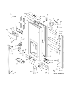DISPENSER DOOR Diagram and Parts List for PYE22PSKCSS  General Electric Refrigerator