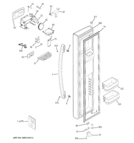 Freezer Door Diagram and Parts List for GSS23HSHBCSS  General Electric Refrigerator