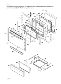 DOOR & DRAWER PARTS Diagram and Parts List for JCB630DJ1WW  General Electric Range