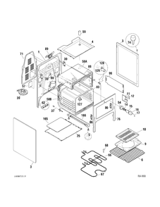 BODY Diagram and Parts List for GRSF3251ZB-5  General Electric Range