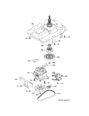 Part Location Diagram of WE02X27298 GE Pulley Nut