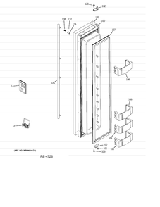 FREEZER DOOR Diagram and Parts List for ZISS420NHASS  General Electric Refrigerator