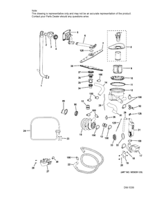MOTOR-PUMP MECHANISM Diagram and Parts List for QDT125SSKSS  General Electric Dishwasher