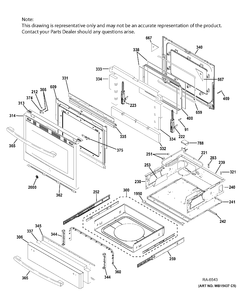DOOR & DRAWER PARTS Diagram and Parts List for PC2B940SEJ2SS  General Electric Range