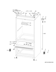 Case Parts Diagram and Parts List for PVD28BYNHFS  General Electric Refrigerator