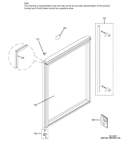 DOOR Diagram and Parts List for ZDBR240HABS  General Electric Refrigerator