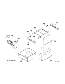 ICEMAKER & DISPENSER Diagram and Parts List for ZIS420NRK  General Electric Refrigerator