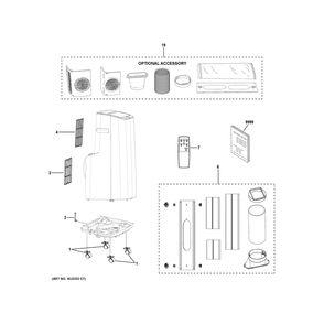 Portable Air Conditioner Diagram and Parts List for APLS08WWB1  General Electric Air Conditioner