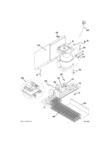 UNIT Diagram and Parts List for ZDWT240PBBS  General Electric Refrigerator