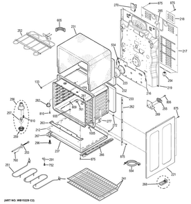 Lower Oven Diagram and Parts List for JCB850SF4SS  General Electric Range