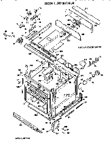 Lower Oven Diagram and Parts List for JKP38GJ4  General Electric Wall Oven