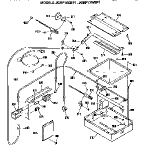 Burner Valve Assembly Diagram and Parts List for JGRP17WEP1WW  General Electric Wall Oven
