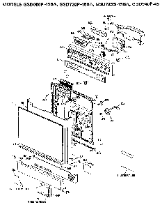 Control Panel And Door Diagram and Parts List for GSD940P-45  General Electric Dishwasher