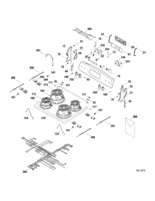 CONTROLS Diagram and Parts List for JCBP35SM1SS  General Electric Range
