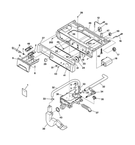 Control Panel Diagram and Parts List for WCCH404V1WW  General Electric Washer