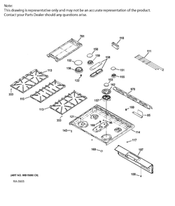 COOOKTOP Diagram and Parts List for CCGS985SET6SS  General Electric Range