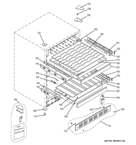 Cabinet And Shelves Diagram and Parts List for ZDWR240PABS  General Electric Wine and Beverage Cooler