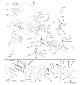 Microwave Diagram and Parts List for JES1384SF01  General Electric Microwave