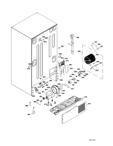 SEALED SYSTEM & MOTHERBOARD Diagram and Parts List for PFSS0MFZJSS  General Electric Refrigerator