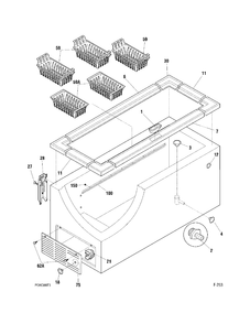 CABINET Diagram and Parts List for FCM20SUCWWC  General Electric Freezer