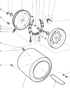 DRUM & HEATER Diagram and Parts List for D7000F*119  General Electric Dryer