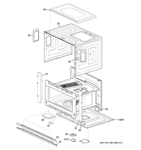 Oven Cavity Parts Diagram and Parts List for ZSC1202J1SS  General Electric Microwave