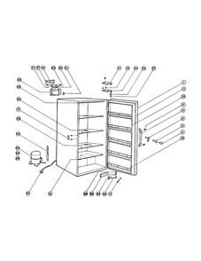 CABINET/CONTROL/SHELVES Diagram and Parts List for 83060  General Electric Freezer