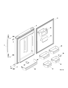 FF DOOR Diagram and Parts List for PDRS2MBXARSS  General Electric Refrigerator